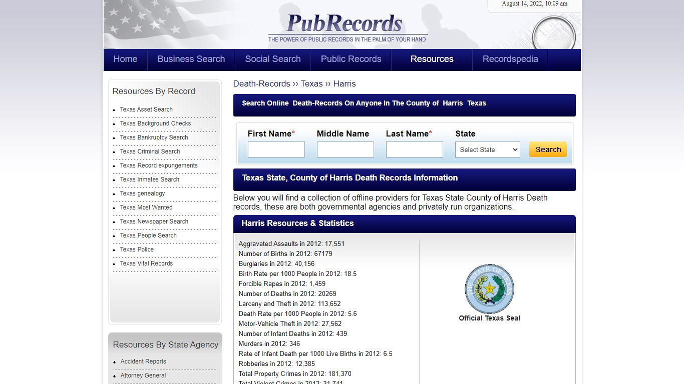 Harris County, Texas Death Records - Pubrecords.com